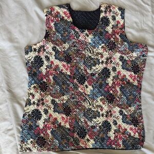 Women's Plus Size Floral Stretchy Bubble Popcorn Sleeveless Tank Top | Size XL